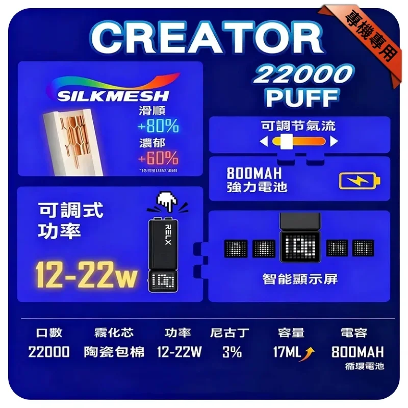 RELX Creator 22000口拋棄式電子煙 | 悅刻積木一次性電子菸